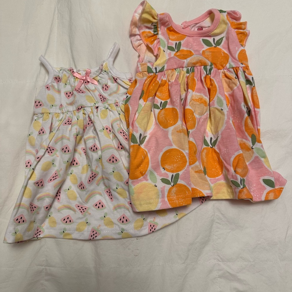 Pink and Orange Sleeveless A-line Sundress
